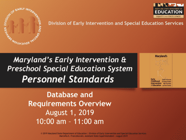 Maryland Personnel Standards presentation cover page