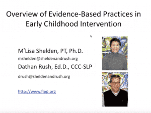 Overview of Evidence-Based Practices in Early Childhood Intervention powerpoint title page